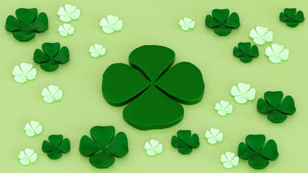 Clover leave shape stage podium, stage for product presentation, 3D rendering.の写真素材