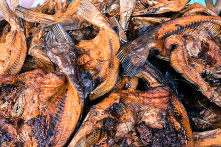 The fish was cooked or Sun-dried fishの写真素材
