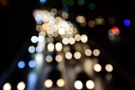 blurred lights, bokeh, colorful, defocused, traffic light, dark background, late evening