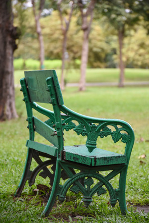 bench in the parkの写真素材