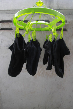socks dryingの写真素材