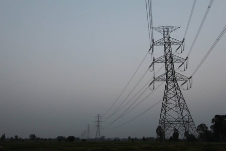 high voltage postの写真素材