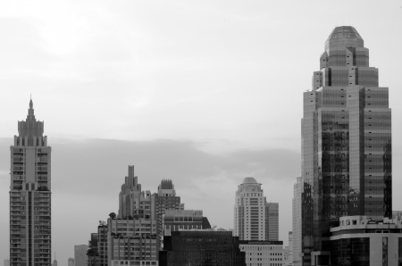 black and white cityscape of bangkok のeditorial素材