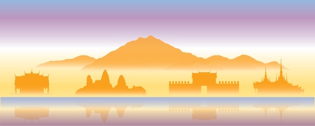 temple  in Thailand. vector file. のイラスト素材