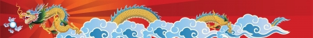 dragon flying on the skyのイラスト素材