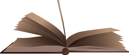 brown book open isolated on white backgroundのイラスト素材