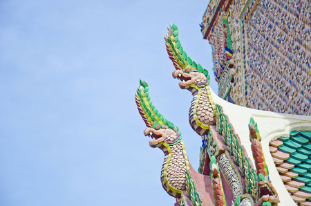 naga on temple roof, emerald temple, grand palace, Thailandの写真素材