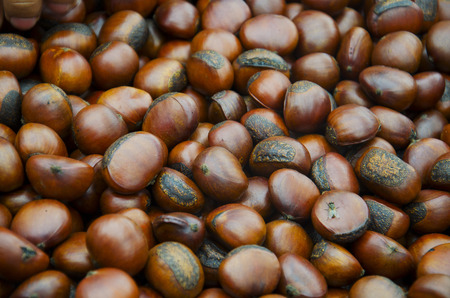 roasted chestnut at the market on street