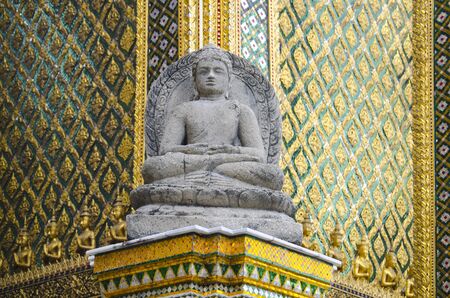 Javanese Buddha statue from Borobudur at Emerald Buddha Temple Wat Phra Kaew Bangkok Thailand.の写真素材