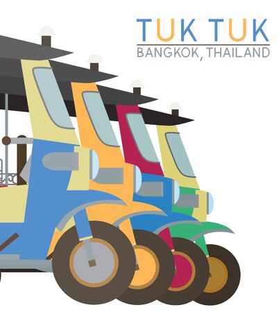 Tuk Tuk in Bangkok of Thailandのイラスト素材