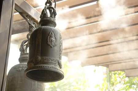 bell around walkway to golden mount in Bangkok, Thailand