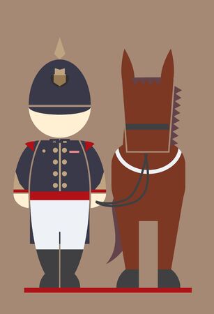 vector of Thai Cavalry at Emerald buddha templeのイラスト素材