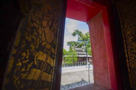 Hor Trai-Wat Thung Si Muang, The Buddhist Scripture Library, Wat Thung Si Muang, Ubon Ratchathani, Thailandの写真素材