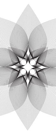 Vector file of lotus with geometric shapes on white background.のイラスト素材