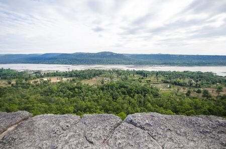 Pha Taem Cliff National Park, Ubon Ratchathani province, Thailandの写真素材