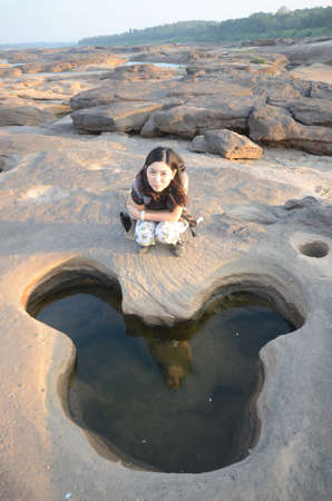 Sam Pan Bok,  Thai grand canyon at Ubon Ratchathani province, Thailandの写真素材