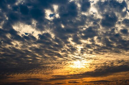 sunset sky with beautiful cloudの写真素材