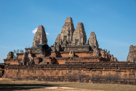 Prasat Prei Rup, Angkor Thom, Cambodiaの写真素材