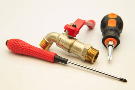 Faucets and accessories that every home must have a screwdriver in the houseの写真素材