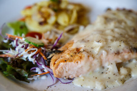 Steak, fish food with high nutritional value and delicious  And has been popular throughout the world の写真素材