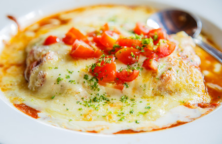 Meat Lasagna One of the delicious foods of the Italian の写真素材