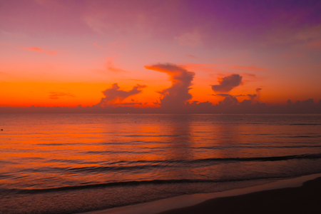 The morning sun by the first light of the day.の写真素材