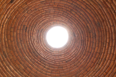 Sunny channel flue circle center the brick orange colorの写真素材