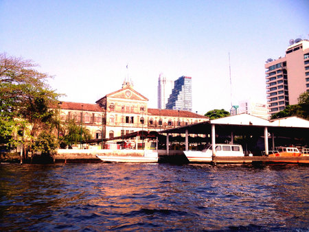 Old building riverside bangkok. Riverの素材