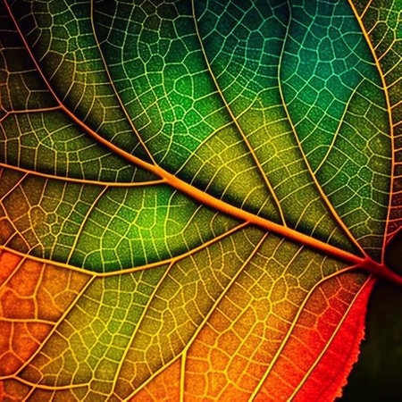 close up of colorful autumn leaf texture, abstract nature background, macroの素材