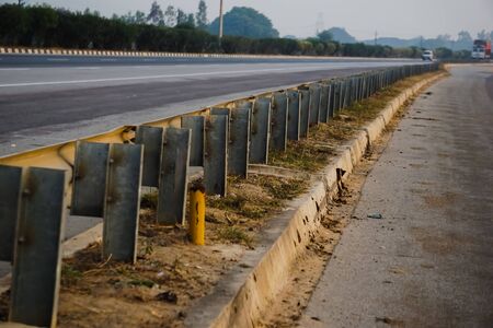 middle path on the road of indian highwayの写真素材