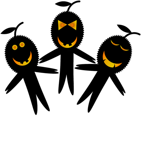 Durians for halloween design illustrationのイラスト素材