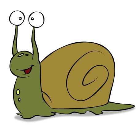 A cute cartoon snail.の写真素材