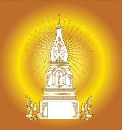 Temple architecture live in Thailandのイラスト素材