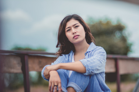 Beautiful young woman portrait.の写真素材