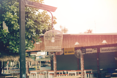 Lighting in the garden of a bird cage.のeditorial素材