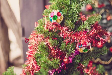 Christmas tree and Christmas decorationsの写真素材
