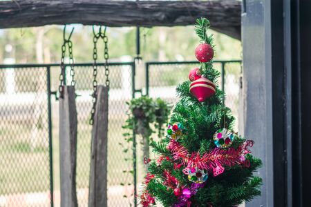 Christmas tree and Christmas decorationsの写真素材