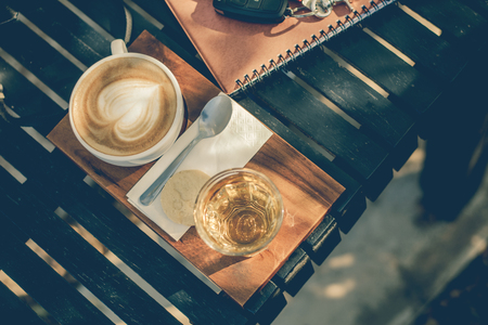 Business and cofee concept on garden.の写真素材