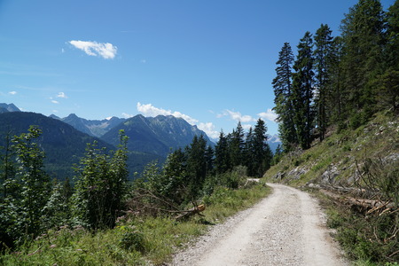 Great walking road in the Austrian alpsの写真素材