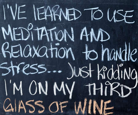 Calgary, Alberta, Canada, February 1, 2021: Funny quote beside a wine bar in Kensington, close to downtown Calgaryのeditorial素材