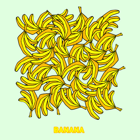 bananas pattern background, cartoon cheerful  bananas, sweet kids backgroundのイラスト素材