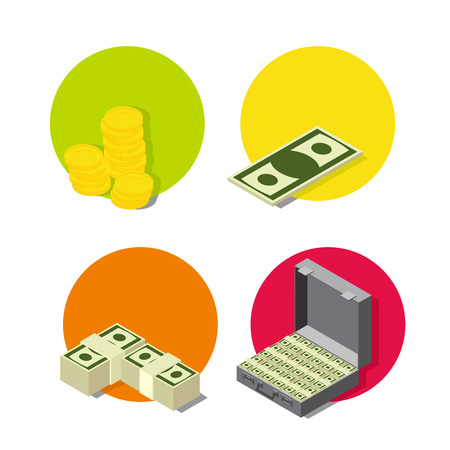 set money icon. Business and banking icon setのイラスト素材