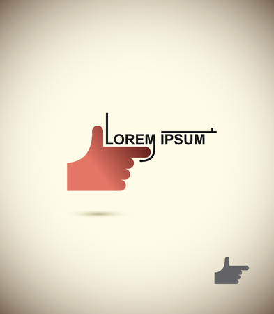 icon of the hand with the weapon. Presses the trigger. Concept for hunting and store weapons.のイラスト素材