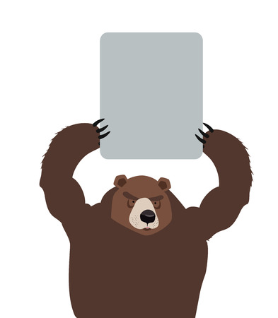 bear in the holding plate text. Vectorのイラスト素材
