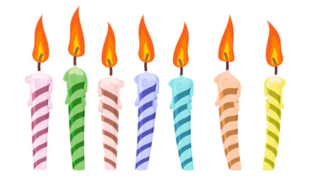 set of colorful birthday candles. vector illustrationのイラスト素材