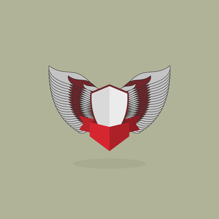 shield with wings. vintage heraldic shapesのイラスト素材