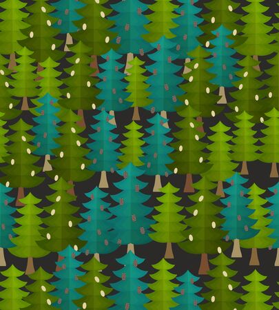 forest seamless pattern. Fir forest. Christmas forest ornamentのイラスト素材