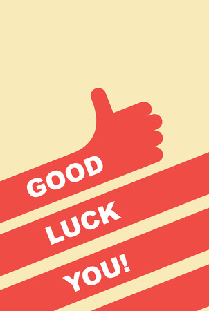 good luck you. greeting card. Hand gesture is goodのイラスト素材