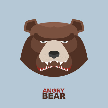 Angry bear head mascot. Bear head for Hockey Clubのイラスト素材