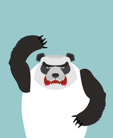 Angry Panda bear. Vector illustrationのイラスト素材